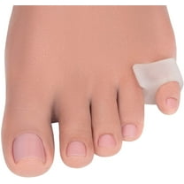 Little Toe Corrector and Straightener - 4-Pack Clear Gel Separators - Drift Pain Relief - Spreaders for Overlapping, Hallux Valgus, Diabetic Feet - Small Toes Spacers