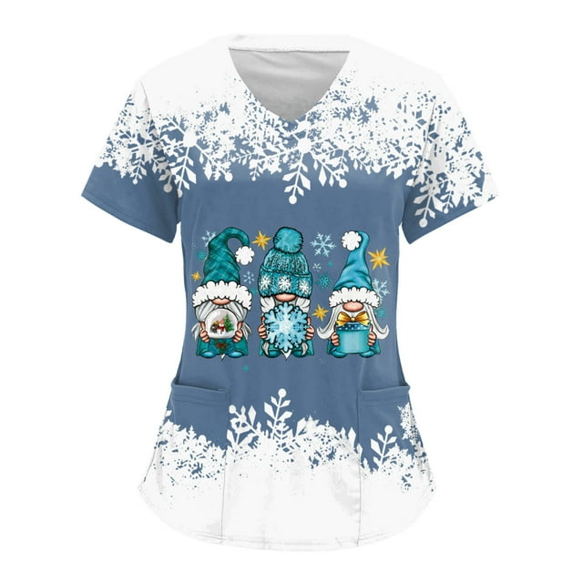 Chemise de Noël à Manches Longues Col en V pour Femmes pour Superposition T-Shirts Col Roulé pour Femmes Manches Courtes Poche T-Shirts à Manches Longues Chemises pour Femmes Haut pour Travail Femmes