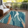 thumbnail image 6 of Addison Rugs Chantille Indoor/Outdoor Transitional Waves Teal Washable Rectangle Rug, 10' x 14', 6 of 6