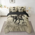 thumbnail image 2 of Manfei Retro Horse 7-Piece Bedding Comforter Set,Rustic Western Farmhouse King Bedding Sets,Beige Black Bed Sheets For Men Women,Ultra Soft Home Decor Reversible, 2 of 8