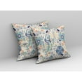 thumbnail image 3 of 18" White Gray Peacock Indoor Outdoor Zip Throw Pillow, 3 of 5
