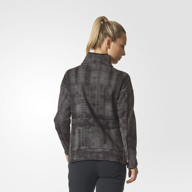 Adidas Womens Pulse Space Dye Two Way Zip Athletic Jacket