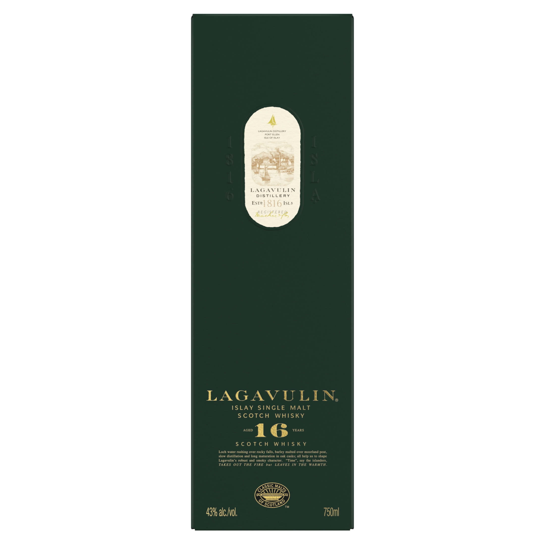 Lagavulin 16 Year Old Islay Single Malt Scotch Whisky, 750