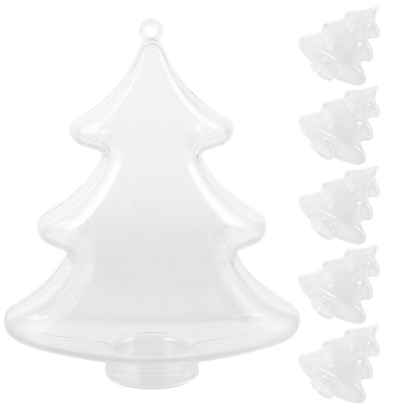 BESTYASH 6Pcs Transparent Plastic Christmas Candy Boxes Storage Containers for Holiday Treats and