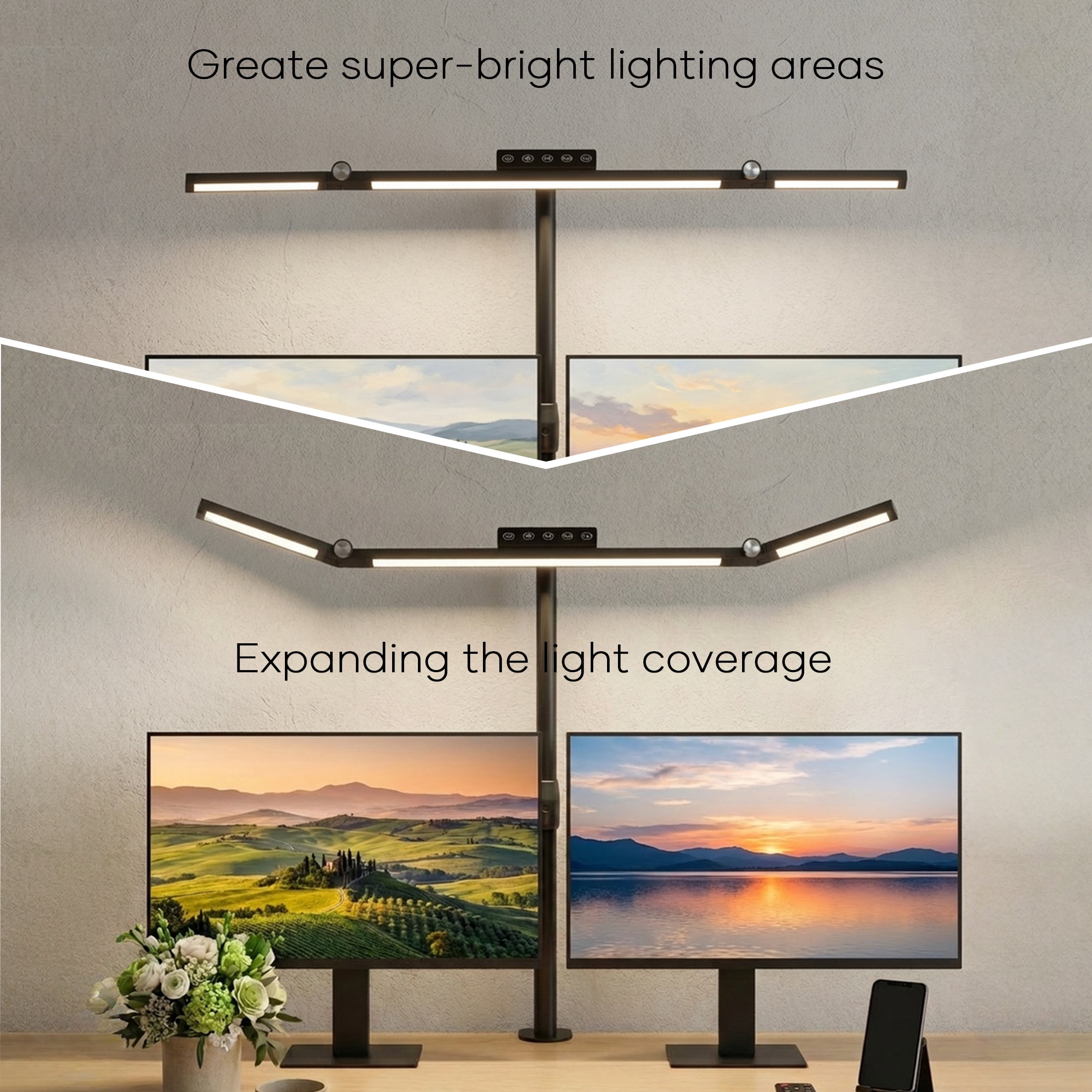 ORFELD 28.3" LED Foldable Desk Lamp with Clamp, Architect Light with Remote, Eye-Caring Lamp for Home Office, Reading, Study(Black)