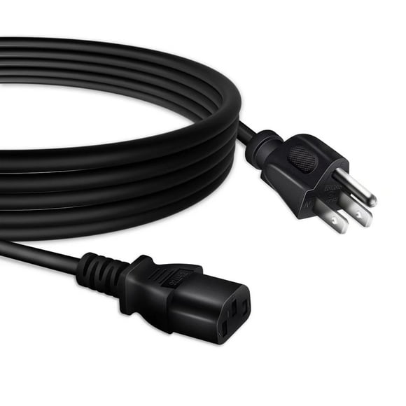 PwrON [UL Listed] 6ft Power Cord Monitor TV Computer Power Cable, 18 AWG 3 Prong AC Power Cable for HP, Dell, BenQ, Asus, Power Cord Compatible for Computer Monitor