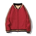 thumbnail image 4 of Siilsaa Mens Jacket Jacket Casual Bomber Jacket Stand Collar Canvas Jacket Zip Up Windbreaker Red,S, 4 of 5
