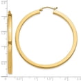 thumbnail image 2 of 10k Solid Yellow Gold 3mm Polished Square Hoop Earrings 50mm Long 3mm Thick Hoop Earring for Women, 2 of 2