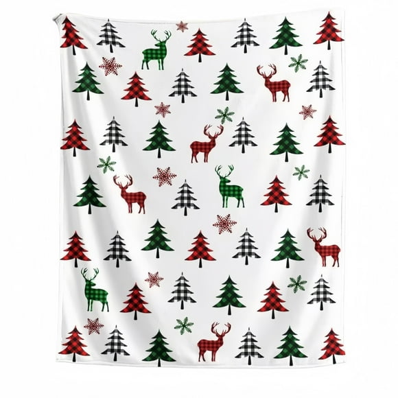 Hearth & Gear Deer Flannel Throw Blanket Soft For Couch Sofa Bed Home 50x60inch Soft Blanket for Adults Comfiest Blanket Sized Heated Blanket H Blanket Thick Twin Blanket Blanket for Winter Textu