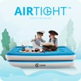 thumbnail image 3 of Ciays Air Mattress with Built-in Pump, 16" Elevated Blow Up Mattress with Carrying Bag, Flocked Top Inflatable Air Bed for Guests, Family, Twin, Blue, 3 of 7
