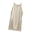 thumbnail image 2 of ALLLIST Beige Womens Tops Clearance Under $5 Cami Crew Neck Sleeveless Solid Tank Tops Womens Tank Top XXXL, 2 of 5