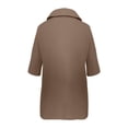 thumbnail image 5 of Womens Summer Tops V Neck Lapel Solid Color Cotton Linen Loose Hooded Top T Shirt Short Sleeve T Shirt, 5 of 6