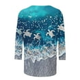 thumbnail image 6 of JTZGDY Western Shirts for Women Plus Size Ethnic Style Tops Plus Size 3/4 Lenght Sleeve Vintage Bleached Crewneck Tunic Tees Loose Oversied Graphic Tshirt Tops Multicolor#07 XL, 6 of 6