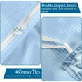 thumbnail image 2 of 500 TC 100% Egyptian Cotton Premium Duvet set Zipper Closur Ultra Soft Durable and Fade Resistant Color Light Blue Stripe size Twin/Twin XL, 2 of 6