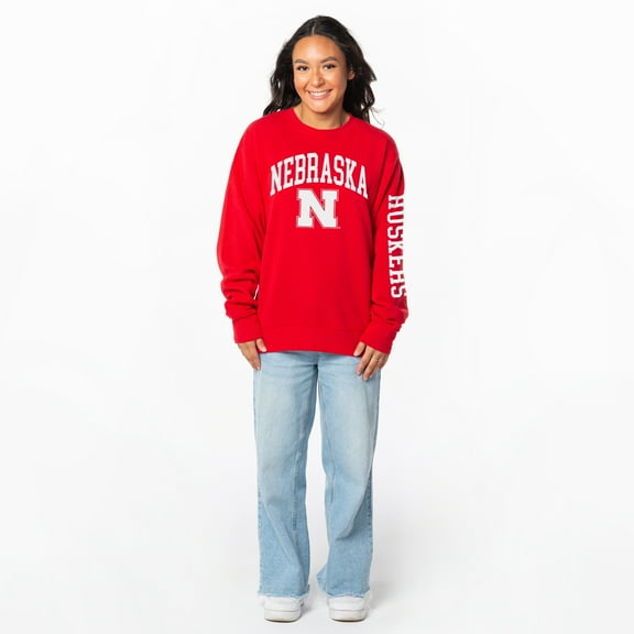 Women's ZooZatz Scarlet Nebraska Huskers Lightweight Fleece Pullover Sweatshirt