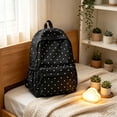 thumbnail image 4 of Women's Polka Dot Backpack Casual Large Capacity Nylon Daypack for School Campus Commute Travel Weekend (Khaki), 4 of 6
