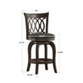 thumbnail image 2 of Weston Home Shapel Swivel Cherry Finish Counter Height Stool, Dark Grey Linen, 2 of 4