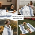 thumbnail image 3 of Blue White Farmhouses Stripes Throw Blankets, Modern Minimalist Soft Fleece Blanket Decorative for Home Sofa Couch Chair Living Bedroom, 50x60 inches,, 3 of 8