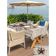 thumbnail image 4 of Outdoor Tablecloth with Umbrella Hole and Zipper, Texas Star Vintage Rectangle Table Cloth 60x102 Inch Waterproof Tablecloth, Brown Retro Berry Wooden Picnic Table Cover for Patio Camping, 4 of 7