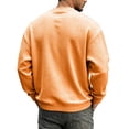 thumbnail image 5 of Cartoon Pumpkin Ghost Halloween Graphic Waffle Knit Crewneck Long Sleeve Shirt Soft Comfort Daily Casual Loose Top Saffron S, 5 of 5