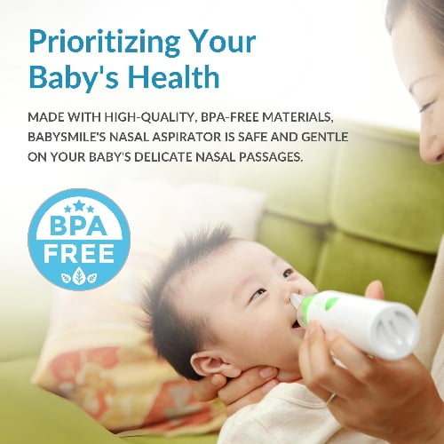 BabySmile | Baby Nasal Aspirator Electric | Nose Suction for Newborn and Toddlers | Hospital Grade Suction