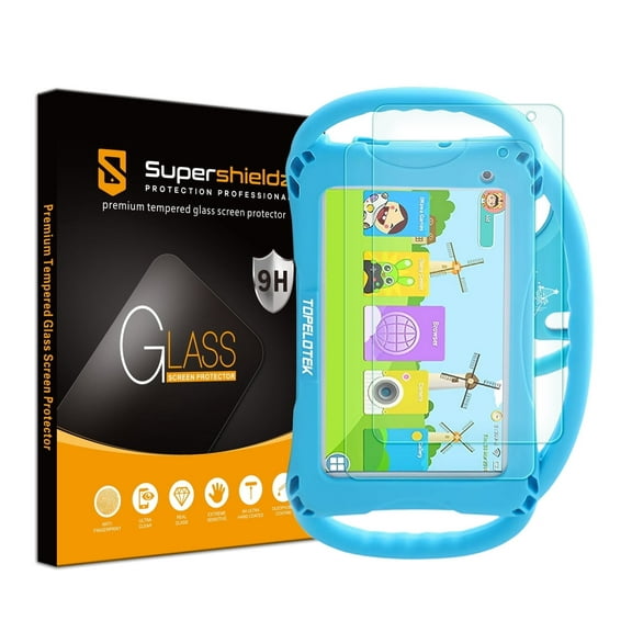 [2-Pack] Supershieldz for Topelotek Kids Tablet 7 inch (KIDS709) Tempered Glass Screen Protector, Anti-Scratch, Anti-Fingerprint, Bubble Free