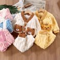 thumbnail image 2 of 2024 New Autumn Winter Baby Girl 2PCS Clothes Set Cotton Rabbit Pockets Thick Warm Coat Solid Velvet Jogger Pant Kid Girl Outfit (as picture,2-3Y  100), 2 of 5
