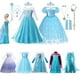 thumbnail image 2 of Disfraz de Frozen 2 de Disney para niñas, disfraz de reina de la nieve, Elsa, vestido de princesa con lentejuelas azules, ropa de fiesta de cumpleaños y Carnaval para niños, 3T (etiqueta 110) Gao Jinjia LED, 2 of 2