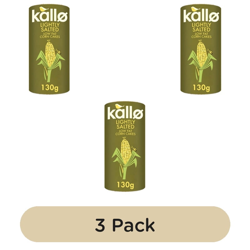 Kallo Lightly Salted Corn Cakes 130g, British Import (Pack of 3)