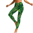 thumbnail image 2 of Vekome Green Womens Leggings Plus Size St Patricks Day High Waisted Yoga Pants Seamless Striped Lightweight Running Tights XL, 2 of 8