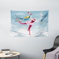 thumbnail image 1 of Circus Tapestry, Graphic Circus Performer Woman Juggling with Balls Standing on Wire as Blindfolded, Wall Hanging for Bedroom Living Room Dorm Decor, 60W X 40L Inches, Multicolor, by Ambesonne, 1 of 2