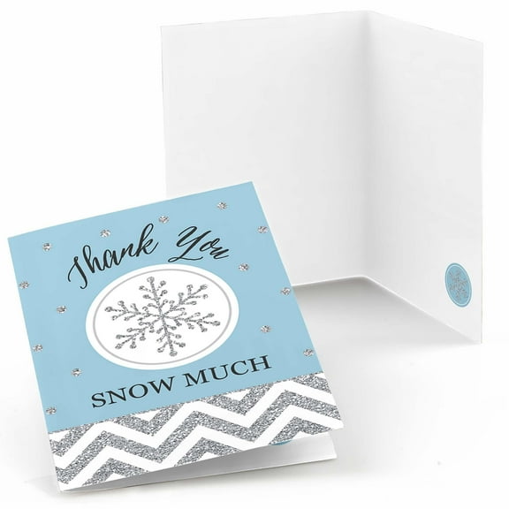 Big Dot of Happiness Winter Wonderland - Snowflake Holiday Party and Winter Wedding Thank You Cards (8 Count)