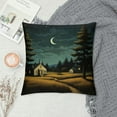thumbnail image 2 of Creowell Crescent Moon Trees Grass Fashion Style Dirt-Resistant Throw Pillow Covers for Couch Sofa Bed Living Room Bedroom Pillow Case 1PC 22x22in, 2 of 5