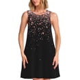 thumbnail image 1 of Xecao Robes d'Été Pailletées Rose Doré pour Femmes Robes Décontractées de Plage Sans Manches T-Shirt Robe Évasée avec Poches, 1 of 7