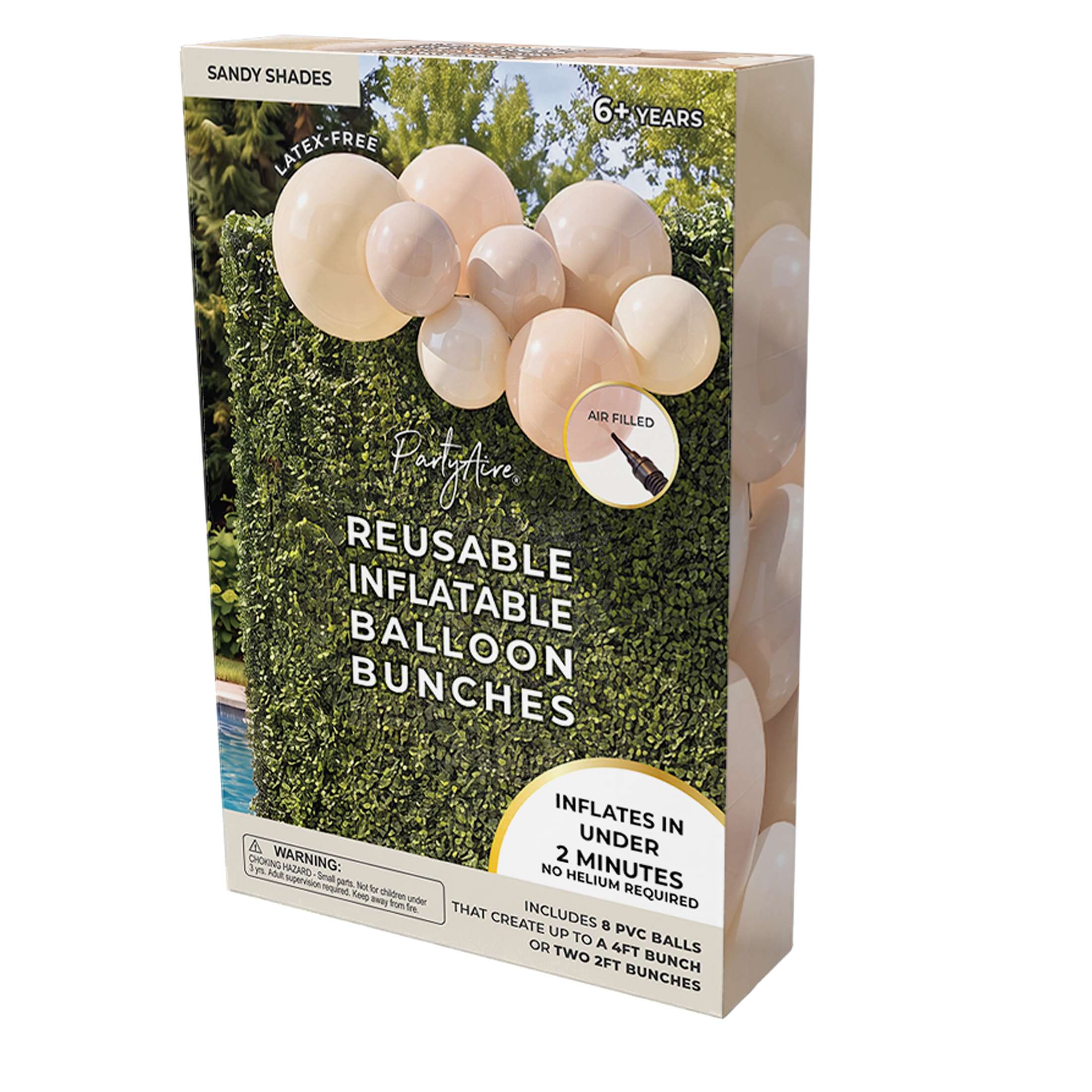 PartyAire 8pc Reusable Balloon Bunch , SANDY SHADES