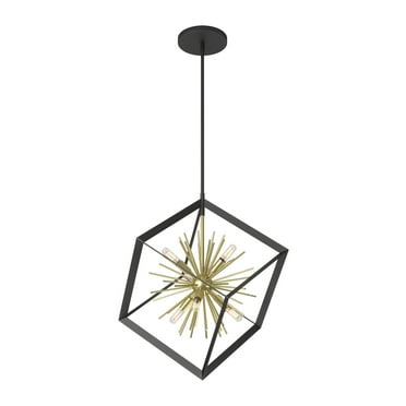 Artika Nebula Modern Pendant Light Fixture, Black and Gold