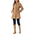 thumbnail image 4 of INSPIRE CHIC Women's Coats Peter Pan Collar Single Breasted Button Front Outwear Winter Coats XS Camel, 4 of 6