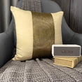 thumbnail image 3 of The HomeCentric Pillow Case Gold Pillow Shams Metallic Beaded Sparkly Glitter Pillow Shams Pack of 2 24x24 inch (60x60 cm) Pillow Shams Square Silk Pillow Shams Pillow Shams Striped - Gold Center, 3 of 12