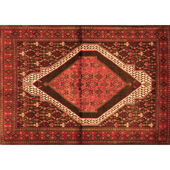 Ahgly Company Indoor Rectangle Persian Orange Traditional Area Rugs, 5' x 7'