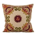 thumbnail image 3 of Saro Lifestyle Embroidered Floral Design Beaded Cotton Poly Filled Throw Pillow, 3 of 5