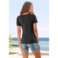 thumbnail image 3 of LASCANA Women's Short Sleeve Layered Top Ruching, 3 of 6