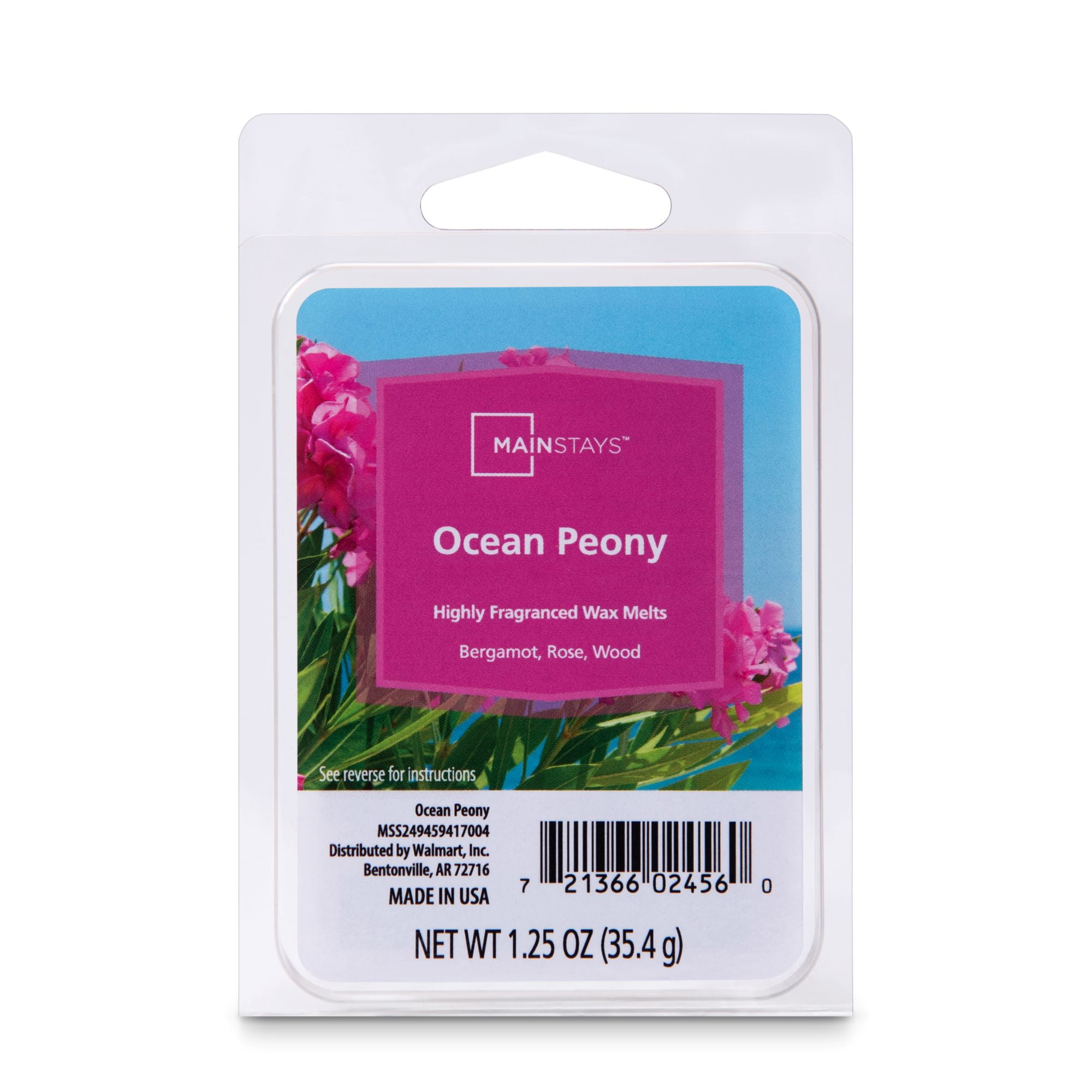 (6 pack) Mainstays Wax Melts, Ocean Peony, 1.25oz