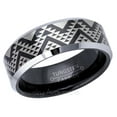 thumbnail image 2 of Hawaiian Pattern Design Tungsten Carbide Ring - Comfort Fit Polished Finish Tungsten Wedding Band - Azctec Design Tungsten Ring - 10, 2 of 3