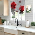 thumbnail image 5 of Red Roses Tie Up Curtains for Windows, Balloon Window Shades, Valentine's Day Butterflies Floral Romantic Gray Kitchen Window Treatments Roll Up Curtain for Basement/Nursery 52"x45", 5 of 8