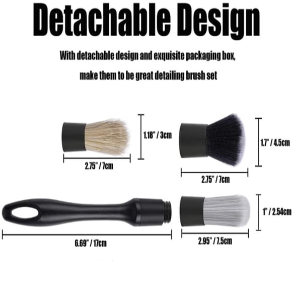 VONKY 3 Pieces/Set Car Detailing Brush Professional Universal Mud Guard Brushes