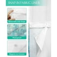 thumbnail image 3 of No Hook Shower Curtain with Snap-in Liner, Turquoise Teal Waterproof Fabric Bathroom Curtains, Chic Abstract Aesthetic Art Modern Bath Curtains & Mesh Top Window 72"x96" Extra Long, 3 of 6