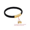 thumbnail image 5 of Pulsera Geoffrey Beene de piel trenzada con cierre dorado de 21 cm, 5 of 5
