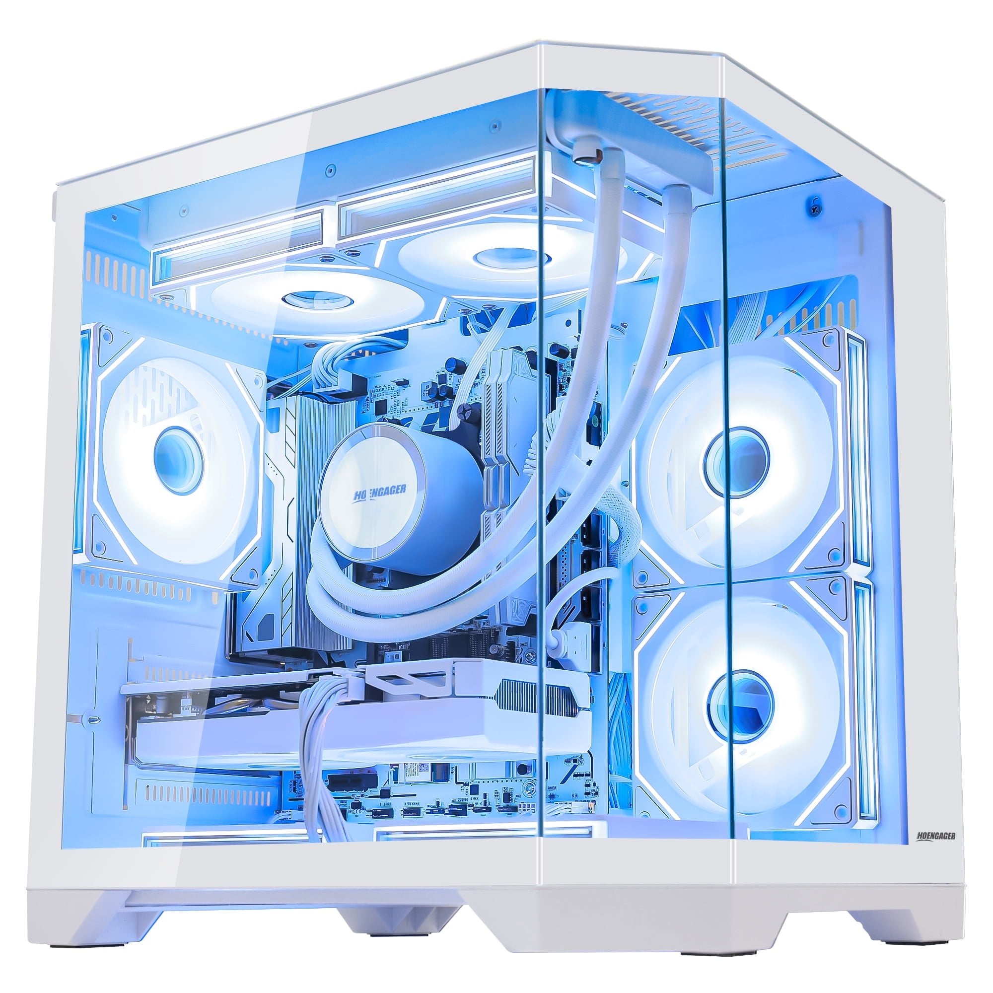Hoengager Ocean Of Star RTX 5070 12GB Gaming PC - AMD Ryzen 7 7800X3D 8-Core 4.2GHz, 32GB DDR5 RAM, 1TB PCIe SSD, Windows 11 RGB Prebuilt Tower-White