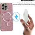 thumbnail image 3 of for iPhone 16 Pro Max Bling Crystal Diamonds Rhinestone Bumper Cover, [Compatible with MagSafe] Glitter Sparkle Bling Luxury Shiny Cute TPU Cover Case for 16 Pro Max KZ-Rose Gold, 3 of 6