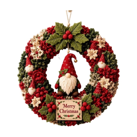 Christmas 3D Fabric Poke Wreath DIY Kit – Christmas Wreath DIY Kit for Adults Teens, Handmade Festive Wall Hanging Decor